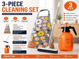 Home Closed Room Dust Cleaning Essentials Bundle - Chrysanthemum pattern Waterproof Apron, White V888-ELOSUNG53586