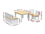 Keezi 2 in 1 Kids Table and Chair Set, Activity Table with Storage Bench and 2 Chairs for Reading, KTC-G-BC-NT