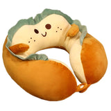 U Shaped Neck Pillow Portable Cute Head Pillow for Office Nap Travel Car Sleeping Smile Bread V1294-YM0716-3117220185312