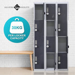 12-Door Locker for Office Gym Shed School Home Storage - 4-Digit Combination Lock V63-839041