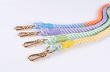 Premium Leather Pet Collar and Leash - Soft, Strong Braided Rope V888-ELOSUNG31213