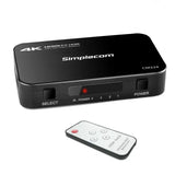 Simplecom CM324 4 Way HDMI 2.0 Switch 4 IN 1 OUT Ultra HD 4K 60Hz HDR HDCP 2.2 V1202-V2-CBSI-CM324