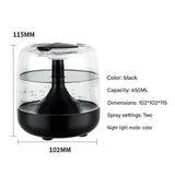 Black 650ML USB Mini Humidifier with Aromatherapy Function, Cool Mist Air Humidifier for Bedroom, V888-ELOSUNG53433