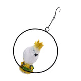 Iron Ring Parrots Decor Bright Texture Waterproof Iron Ring Parrots Resin Pendant Crafts V1294-YM0715-3115210265111