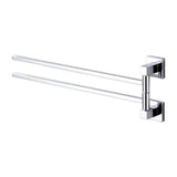 2 Tier Swivel Towel Rail, Stainless Steel Wall Mounted Rotating Bar Holder for Bathroom, Chrome V1188-MS-721-308