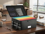 CARLA HOME Fireproof Document Box with Lock - Collapsible Black - Glass Fiber - Reflective Strip V178-36525