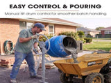 BAUMR-AG 160L Heavy-Duty Petrol Concrete Cement Mixer, 3hp 105cc Engine V219-TOLCCMBM16PA
