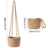 2PCS Braided Plant Basket Hanging Plant Pots Plant Hanger Plant Basket Wall Decoration Flower Pots V1294-YM0717-10071364