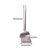 Dustpan and Broom Set - Stainless-Steel Extendable Handle 37.8" with 180&deg Adjustable Head, Magnetic V1192-AZ-W-29974