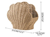Wicker Wall Basket, Rattan Hanging Storage Organizer, Decorative Basket for Nursery, Bathroom, Front V1369-AZ3-W-09968