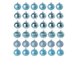 36Pcs Xmas Ball Electroplating Ornaments-Lake Blue V1263-JX-758