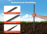Rebar Stakes, 609.6 mm, Heavy-Duty 12 mm Diameter, Straight Galvanized Steel Ground Anchors with V952-LWDDIJ24YC12MNNC0001V0