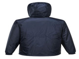 HUSKI STRATUS RAIN JACKET Waterproof Workwear Concealed Hood Windproof Packable - Navy Blue - S V563-918032-STRATUS-NAVYBLU-S