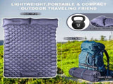Double Camping Pad with Built-in Pillow Foot Pump Inflatable Mattress for Tent/Backpacking V1107-CS-LYCD1