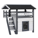 i.Pet Cat House Outdoor Shelter 77cm x 50cm x 73cm Rabbit Hutch Wooden Condo Small Dog Enclosure PET-CH-770-GR