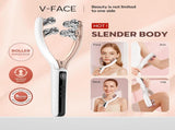 V-Shaped Facial Massage Roller with 8 Stainless Steel Balls, Dual-Tone Design, LCD Screen, 5-Speed V1107-CS-VMBAMY