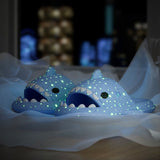 Ladies Shark Slippers Glowing Glitter Slippers Quick-Dry Slippers Non-Slip EVA - Black - Size 39 V1102-959-84658-BLK-39