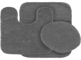 Gorgeous Home Linen Bathroom 6 Modern Solid Print 3-Count Grey Polyester Bath Rugs, 18 x 28, V1189-LWWAL-20260325-00409