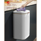 8L Wall Mounted Press Rubbish Bin, Slim Under Sink Hanging Waste Bin, Press Lid Trash Can for V1265-YY-268