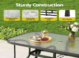 Gardeon 5PC Outdoor Dining Set Table and Chairs Patio Furniture Bistro Set Garden Black FF-DINING-120-5PCS-BK
