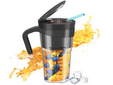 Black Portable Juicer - Rechargeable Outdoor Travel Juice Cup with Six Blades, Multifunctional V888-ELOSUNG13301