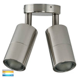 Tivah 316 Stainless Steel 2 x 5W 240V GU10 LED Tri Colour Double Adjustable Wall Pillar Light V1202-V1-HVLHV1307GU10T