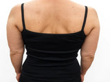 Thermo Fleece Ladies Pure Wool Camisole w Lace Thermal Thermals Top Singlet - Black V563-TF-LPWCAMISOLE-BLK-L