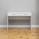 ODESSA DESK - WHITE - SLIM - OVAL BRASS V164-ECS14T05G