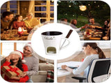 Tealight Fondue Set, Ceramic Melting Pot for Chocolate and Dessert Beige V1237-ZY-203-0335