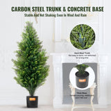 VEVOR 2 Pack 3' Artificial Cedar Topiary Tree Faux Plant UV Decor In/Outdoor V952-XSRGXJS36YCAQ7I5UV0