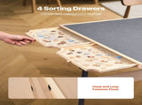 1500 Piece Puzzle Table with Legs, 4 Drawers and Cover, 86x63cm Portable Wooden Board with Wheels, V952-PTZ1500JXWGJ4VSU5001V0