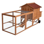 YES4PETS 248 cm XL Chicken Coop Rabbit Hutch Ferret Hen Guinea Pig House With Wheels V278-CC435-433-BOHE-B01