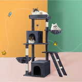 i.Pet Cat Tree Tower Scratching Post Scratcher 138cm Trees Condo House Grey PET-CAT-M138-GR