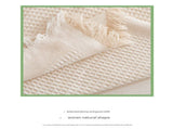 Black and white Ball Pattern Soft Waffle Weave Throw Blanket - Boho Style Cotton Blend Sofa Cover V888-ELOSUNG36048