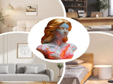 Blazing Maiden Figurine LED Lamp Artistic Resin Sculpture with Crackled Light Effect, Elegant V1107-CS-CYSVBJL