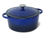 26cm Enamelled Cast Iron French Oven Casserole - Blue V196-CIC26B