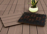 SOGA 11 pcs Light Chocolate DIY Wooden Composite Decking Tiles Garden Outdoor Backyard Flooring Home DECK7004
