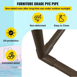 Pool Towel Rack, 5 Bar, Brown, Freestanding Outdoor PVC Trapedozal Poolside Storage Organizer, V952-MJJZSTXGBDDW5DYL3V0