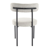 Luxe Boucle Cushioned Elsa Dining Chairs in White Quartz V264-DNC-416B-MCR-02-1