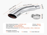 Elbow Exhaust Tip, 101.6mm Inlet, 152.4mm Outlet, 584mm Overall Length, Chrome Turn Down Exhaust Tip V952-PQWGZWGRK4IN0RPH2001V0
