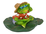Floating Frog Statue Cute Resin Frog Sculpture Garden Ornament for Outdoor Pond Decoration V1294-YM0523-3111210410611
