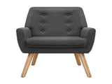 Artiss Armchair Linen Fabric Anne Charcoal UPHO-B-ARM04-CHA