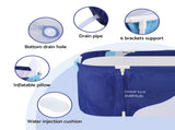 Weisshorn Foldable Bathtub PVC Spa Bucket Inflatable Cushion 114x62cm Navy Blue FB-PVC-120-DB