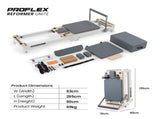 PROFLEX Aluminium Pilates Reformer Machine, Stretch Bed with box and jump board accessories V219-PILALUPFA8GA