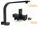 WELS Matt Black Dual Set 16" Extra Large Shower Head 3 Modes Handheld Gooseneck Arm Diverter V1233-A702BHS002M4CBKSS116B