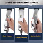 3in1 255PSI Tyre Inflator Car Motorcycle Air Tire Pressure Gauge Hose Pump Au V465-86466