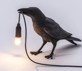 Black Bird Standing Shape Nordic Resin Bird Wall Lamp - Creative Animal Bedside Decorative USB Night V888-ELOSUNG13811