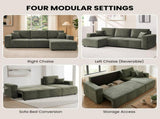 Sarantino Caliana Reversible L Shape Sofa Bed with Storage & Backrest - Green SOFA-MLM-326-GN
