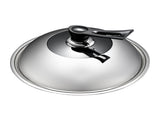 Wok Lid Stainless Steel Wok Cover Pan Lid with Ergonomic Handle Steam Hole Visible Pan Lid V1294-YM0901-3113230403411