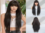 High-Density Synthetic Wig Heat-Resistant Wig Tea-Colored Wig Long Straight Wig raspberry wine red V1102-108-24340-RAS-85CM-33INCH